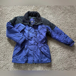 Vintage SJB Sport Coat Purple Men Size Medium Packable Hood Warm!